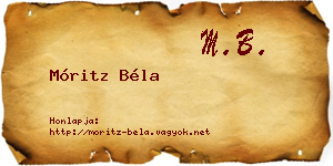 Móritz Béla névjegykártya
